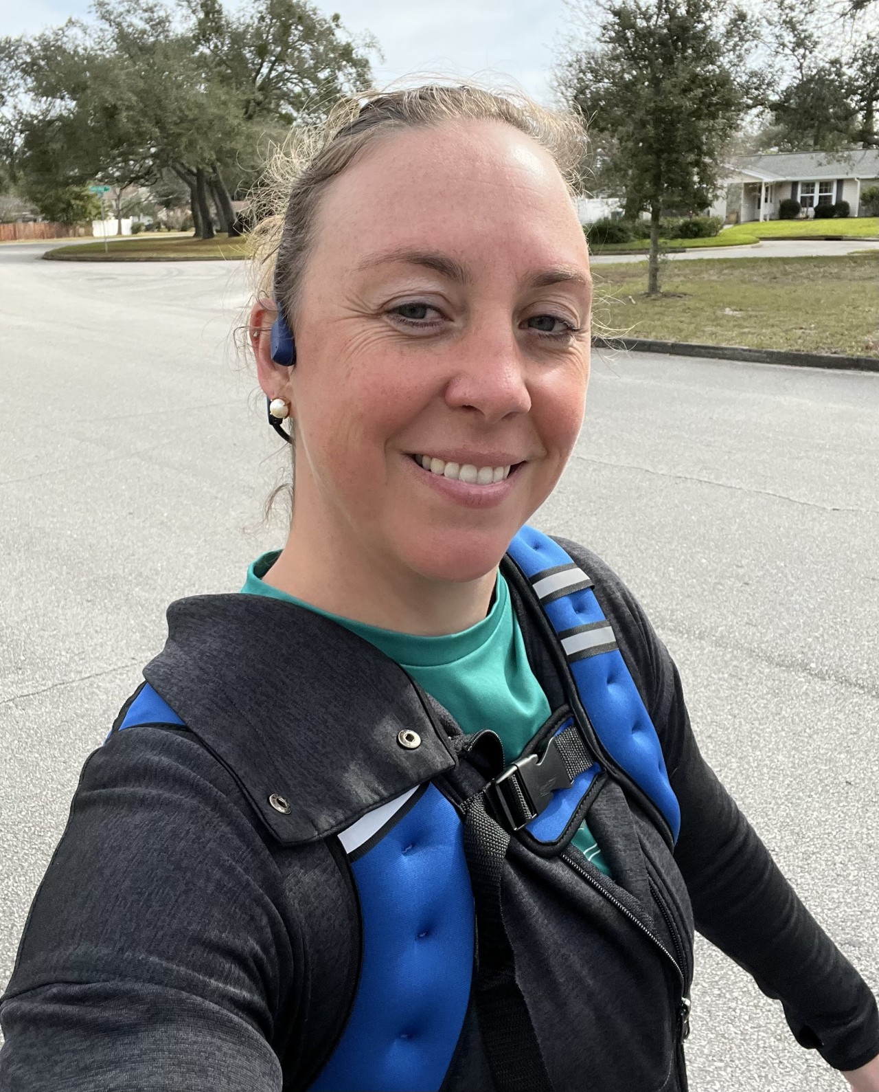 female wearing weight vest